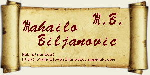 Mahailo Biljanović vizit kartica